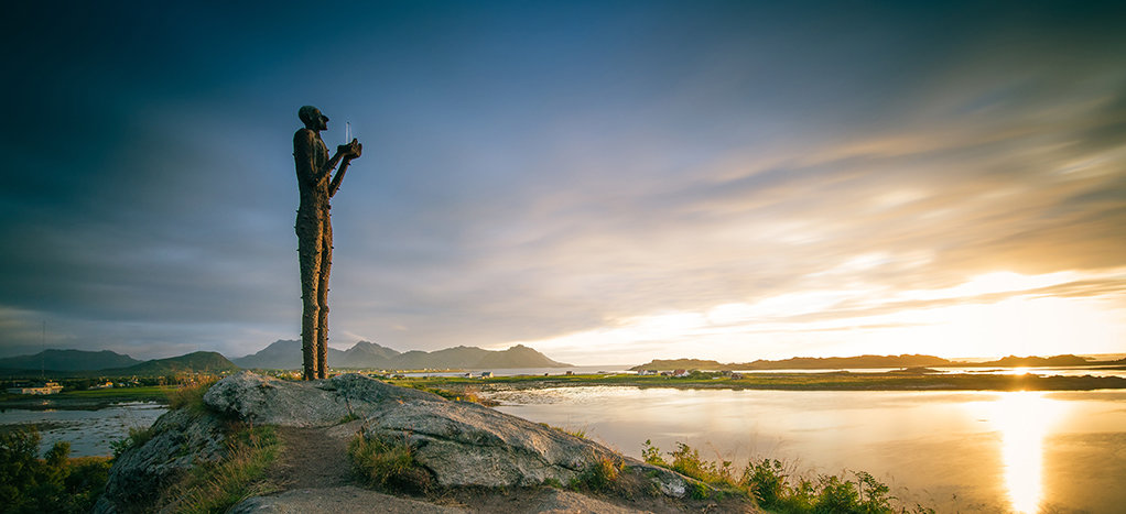 Man of the Sea-Skulptur in Vinjesjøen. Man of the Sea-Skulptur in Vinjesjøen.