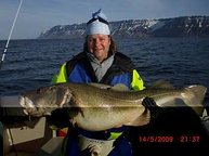 Jan Klüssendorff mit Dorsch von 24,8kg am 14.05.09