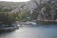 Die Bucht vorm Haus mit Blick auf die Boote