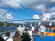 Auf dem Sonnendeck der Fjordline