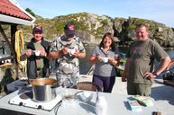 5. Tag: Abends gabs leckere Fischsuppe mit Gewürzen aus Frank Dathes Sortiment und frischestem Fisch...lecker!