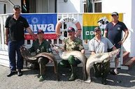 Bernhard Würth, Walter Miksch und Horst Neeb mit ihren Siegerfischen