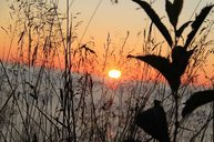 bezaubernder Sonnenuntergang kurz vor Mitternacht