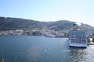 Strahlender Sonnenschein bei Ankunft in Bergen