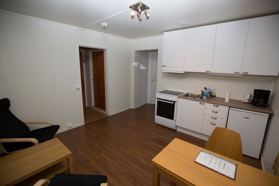 Küchenzeile in einem der Apartments.