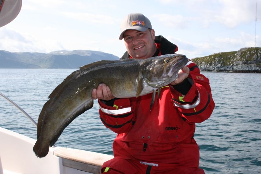 Patrick Schäfer mit Lumb-Bomber gefangen am Leuchturm von Hopsneset bei Skjånes