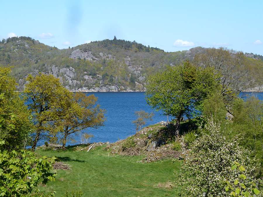 Blick vom Haus auf den wunderschönen Fjord
