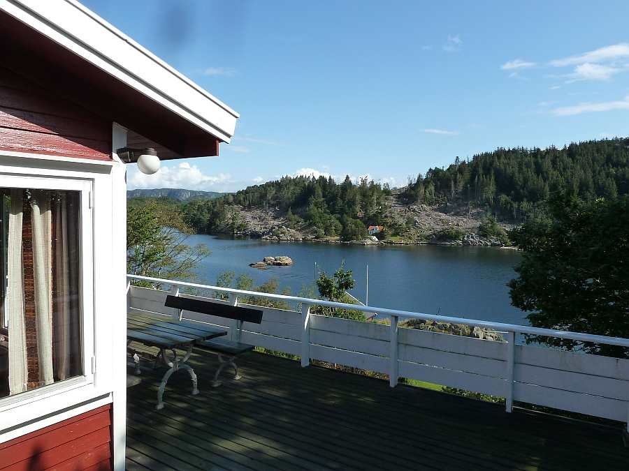 Die Lage des Ferienhauses Skougaard am idyllischen Eikvåg-Fjord bei Farsund
