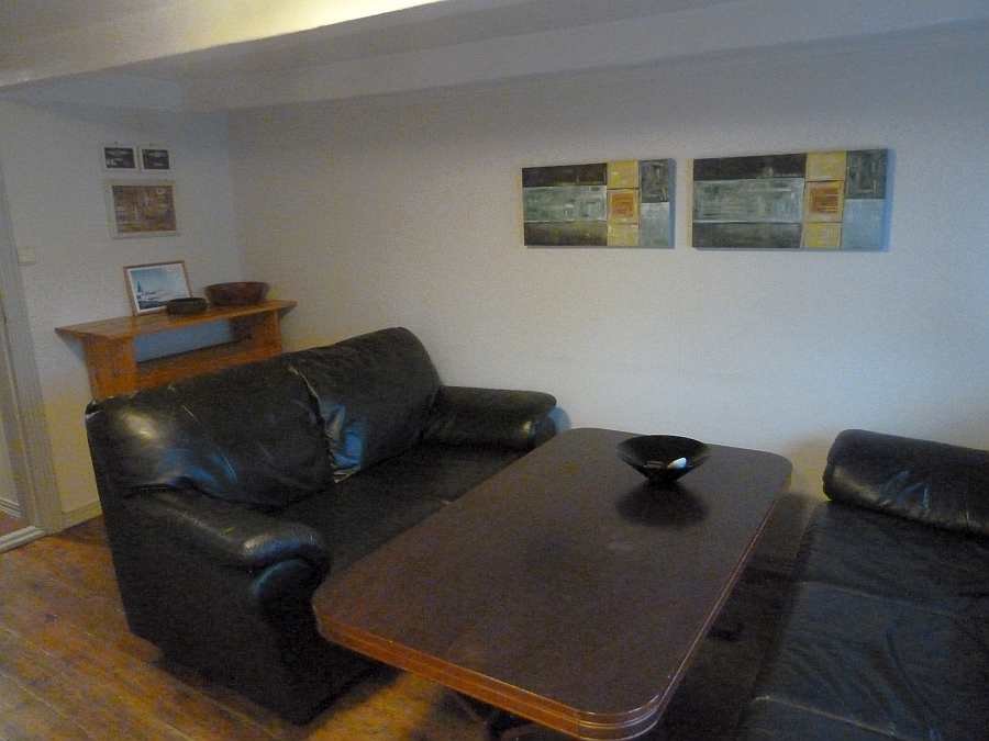 Sitzecke Haushälfte Westersiden No.9 mit Blick auf den Fjord