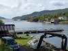 Blick vom Grundstück hinaus auf den Fjord