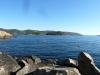 Blick vom Bootshafen nach Süden zum Fjordausgang