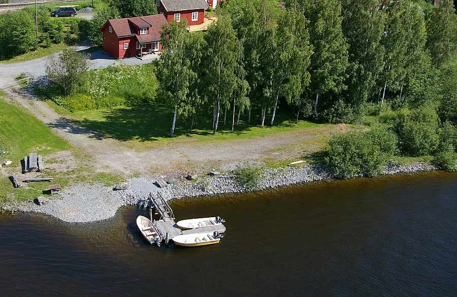 Die Lage vom Haus Guttersrud am Fluß Glomma