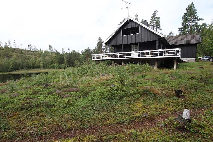 Das Ferienhaus Lilleby liegt auf einem eigenen großen Naturgrundtstück - umgeben von Blaubeersträuchern