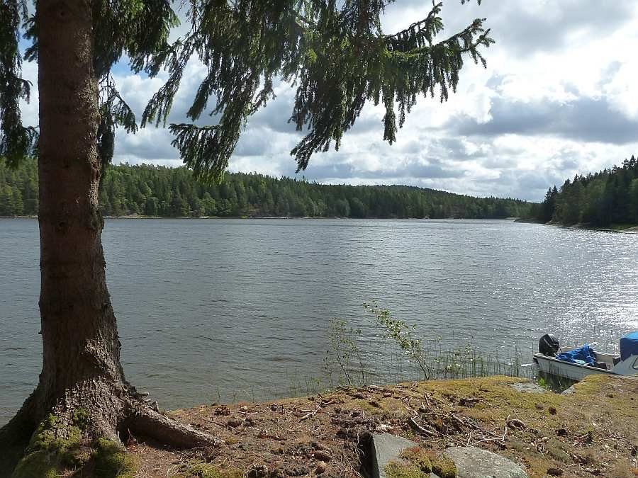 Blick vom Ferienhaus auf den See