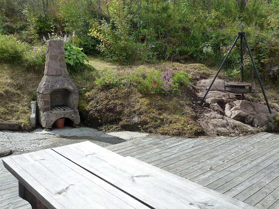 Ein Schwenkgrill und ein Außenkamin stehen zur Verfügung