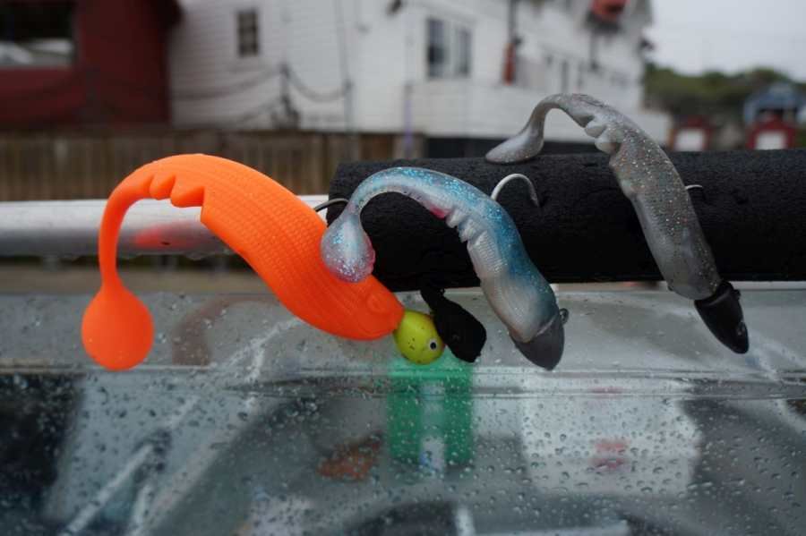 Unsere Köderwahl für Dorsch: Gummifische von 17-22cm an 60- bis 150-Gramm-Köpfen sind ideal.