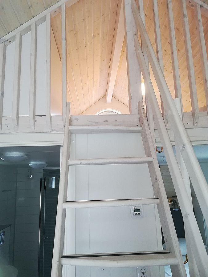 Treppe zum Schlafboden.
